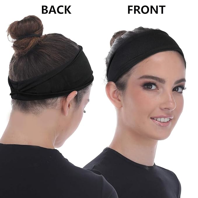 TERSE Headbands for Women Non Slip 4 inches Wide Women's Hair Bands, Stretchy Sweat Bands, Fashion Hair Accessories for Yoga Workout Every Day Basic Head Bands