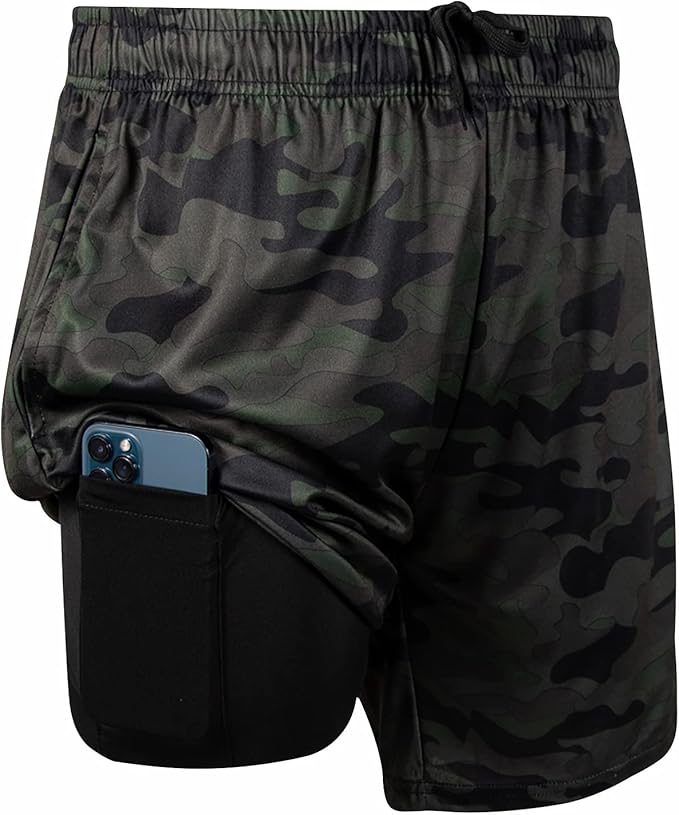 Ultra Performance 3 Pack Mens 2 in 1 Athletic Running Shorts 7 inch Inseam Workout Gym Compression Shorts for Men