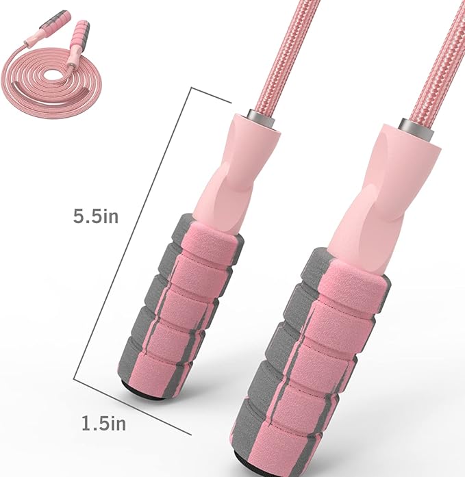 FITMYFAVO Jump Rope Cotton Adjustable Skipping Weighted jumprope