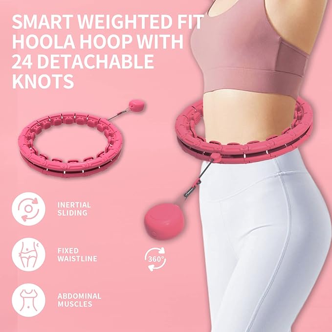 Weighted Fitness Hoola Hoop for Exercise Kids,2 in 1 Weight 24 Detachable