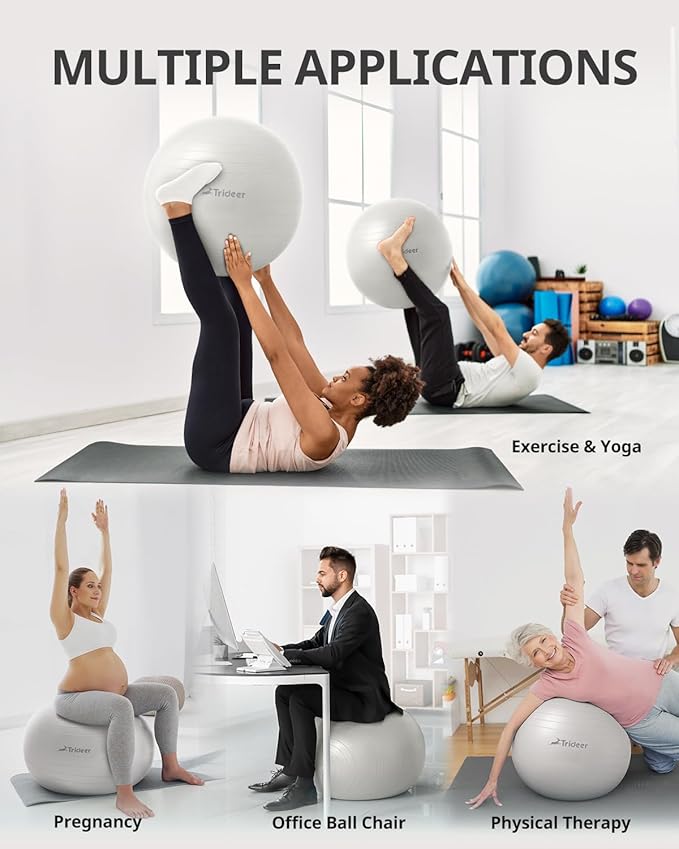 Trideer Yoga Ball Exercise Ball for Working Out 5 Sizes