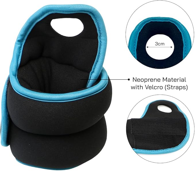 Pair of Wrist Weights With Hole for Thumb