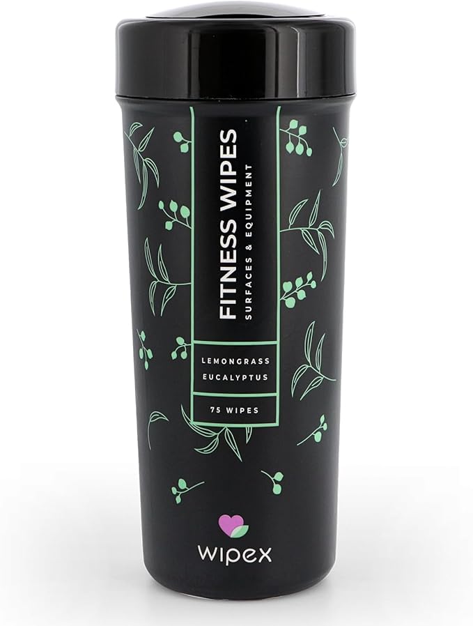 Wipex Natural Wipes for Fitness in Lemongrass & Eucalyptus 75 Count 4)