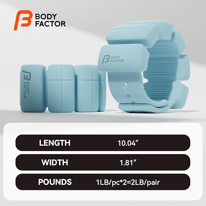 Ankle Weights, Wearable Silicone Wrist Weights, Adjustable Size 2 (1 (1 lb
