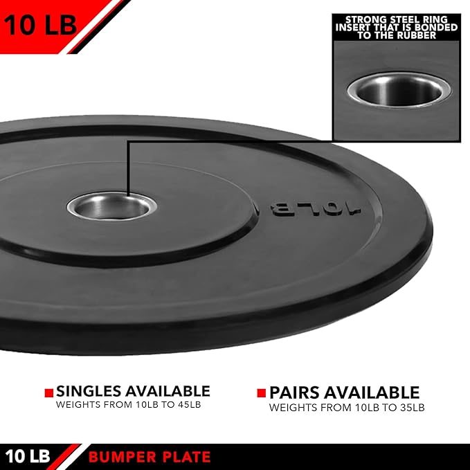 JFIT Olympic 2" Cast Iron Grip Plate OR 2" Rubber Bumper Plates for Barbell - Singles OR Pairs - 6 Weights Available (2.5lbs to 45lbs) Plates for Strength Training, Weightlifting, Bodybuilding