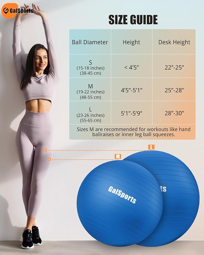 GalSports Yoga Ball Exercise Ball for Working Out