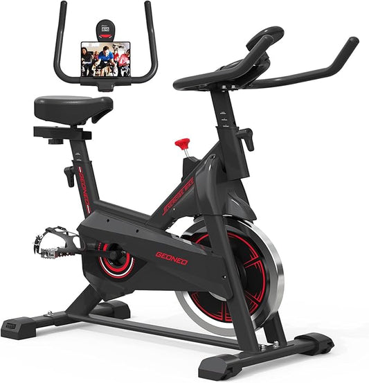 Exercise Bike, Exercise Bike for Home, Stationary Indoor Cycling Bike Cardio Gym with pad Holder and LCD Monitor,Silent Belt Drive & 35 LBS Flywheel