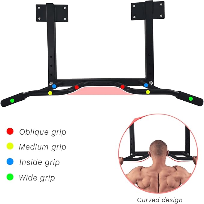 Wall Mounted Pull up Bar Multifunctional Chin up 440 Lbs…