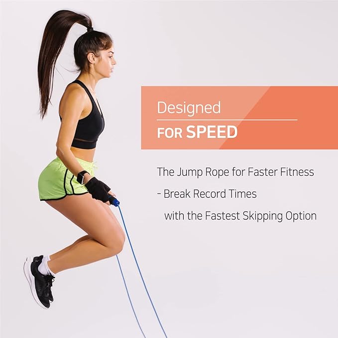 Exercise Jump Rope for Cardio, Boxing, CrossFit - Adjustable Skipping Rope for Men and Women, Lightweight, Tangle Free, Made in Korea(Crystal Gold Jumprope, UA-430)