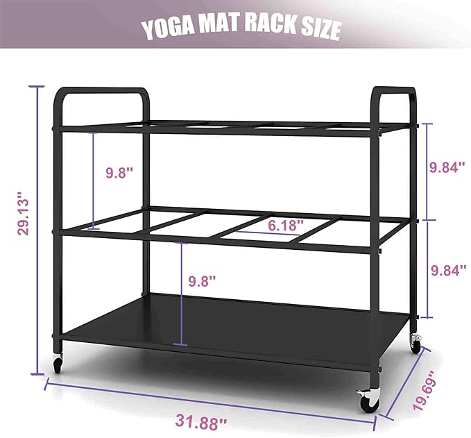 Yoga Mat Storage Rack Basket Workout Equipment Home