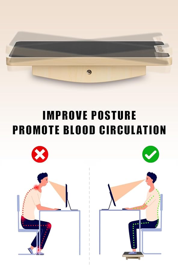 Balance Board Professional Wobble Board for Adults Anti-Slip 350LBS Balance Boards Anti-Slip Standing Desk Core Strength Wooden Balance Board