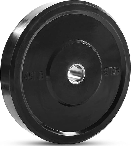 JFIT Olympic 2" Cast Iron Grip Plate OR 2" Rubber Bumper Plates for Barbell - Singles OR Pairs - 6 Weights Available (2.5lbs to 45lbs) Plates for Strength Training, Weightlifting, Bodybuilding