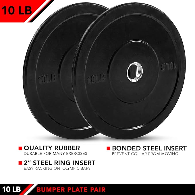 JFIT Olympic 2" Cast Iron Grip Plate OR 2" Rubber Bumper Plates for Barbell - Singles OR Pairs - 6 Weights Available (2.5lbs to 45lbs) Plates for Strength Training, Weightlifting, Bodybuilding