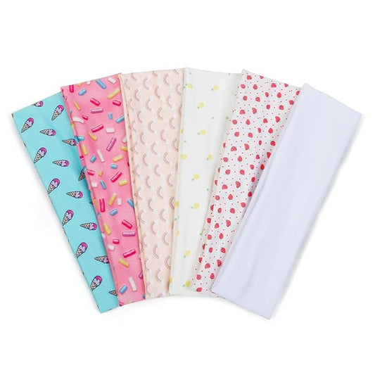 TERSE Fashion Headbands for Short Hair Non-Slip Elastic Floral Hairbands, Soft Fabric 2 Inches Thick Cute Head Accessories for Women and Girls