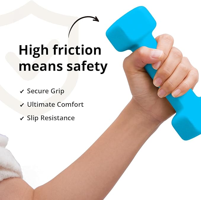 Portzon Weights Dumbbells 10 Colors Options Compatible with Set of 2 Neoprene Dumbbells Set,1-15 LB, Anti-Slip, Anti-roll, Hex Shape for Shoulder,Neck, and Hand Training for Seniors
