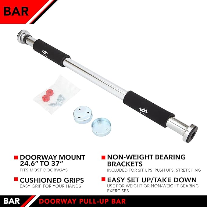JFIT Deluxe Multi Exercise Doorway Pull-Up Bar 40-Inch