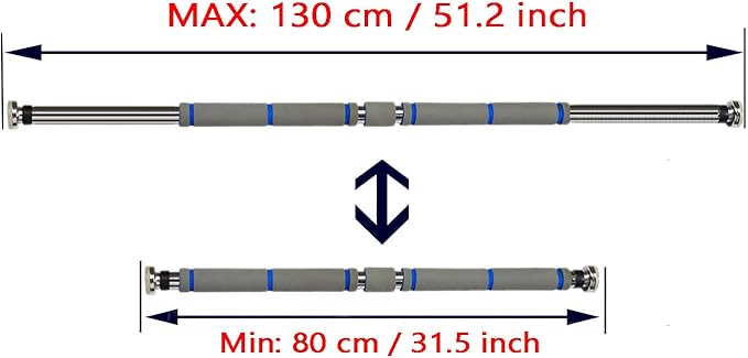 Adjustable 60~100cm / 80~130cm Pull Up Bar Chin 200KG Load