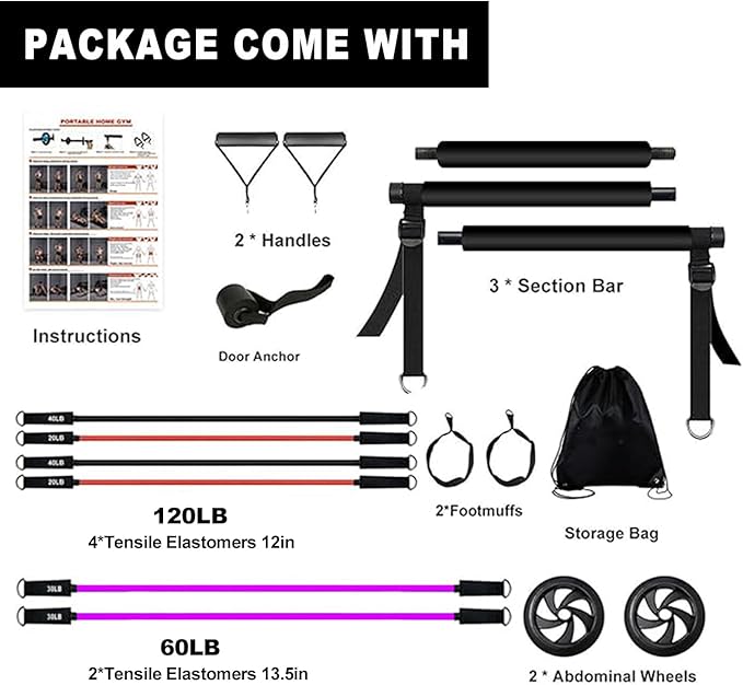 The ultimate Pilates bar set. The fitness bar