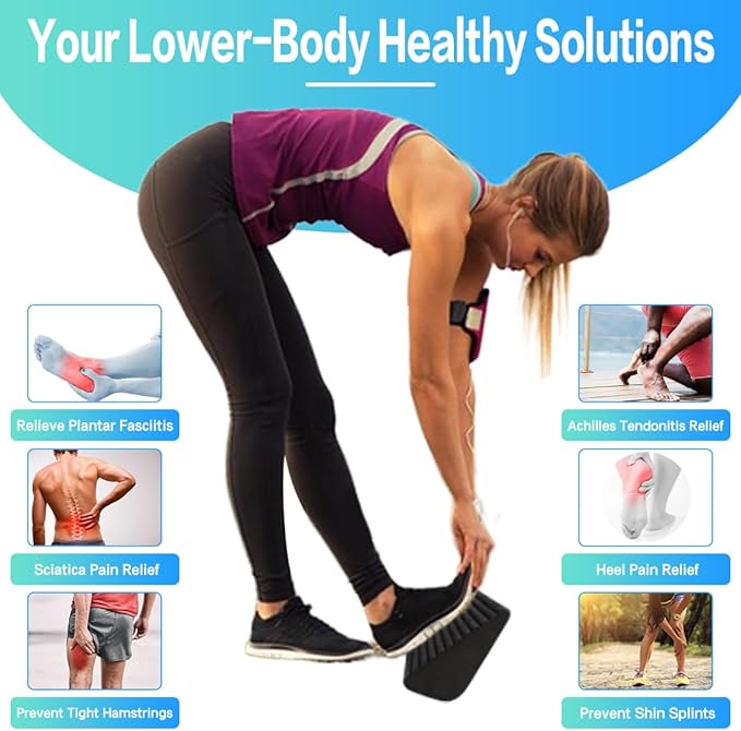 Squat Wedge and Slant Board for Calf Stretching, Foot Stretcher for Physical Therapy, Calf Stretcher for Improving Mobility Balance and Strength Performance