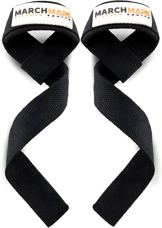 Lifting Straps, Gym Wrist Straps for Weightlifting, Neoprene Padded Cotton Weightlifting Strap for Bodybuilding, Powerlifting, Deadlifting and Strength Training - Men & Women