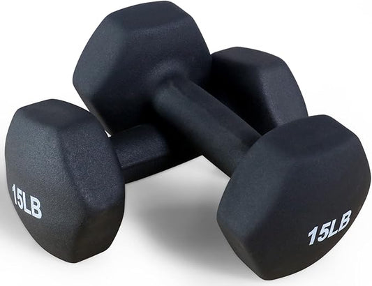 Neoprene Dumbbell Hand Weights, Anti-Slip, Anti-roll, Hex Shape Colorful, Pair or Set with Stand