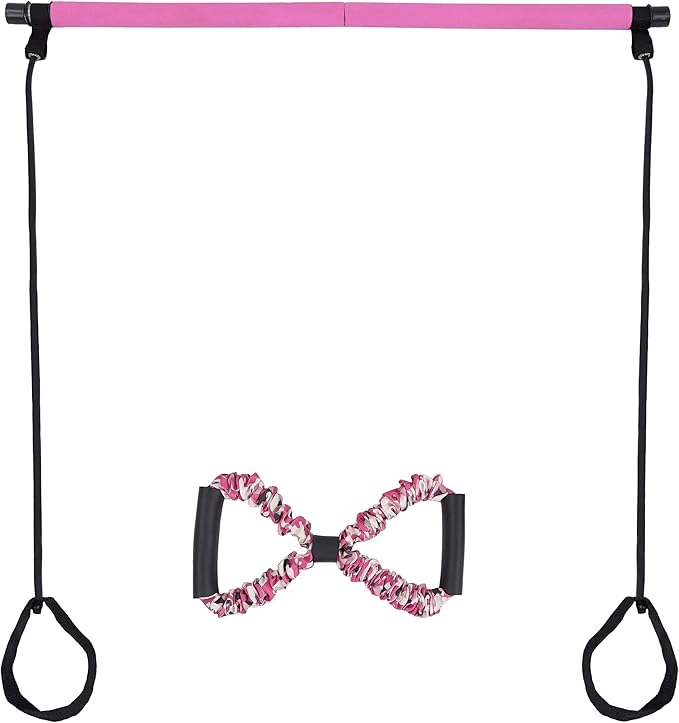 Get Out! Pilates Bar Kit with Resistance Band 8 Arm