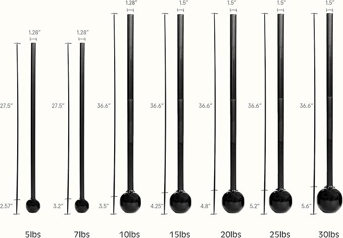 Revolve Steel Macebell for Strength Training 5, 7, 7, 10, 10, 15, 15, 20, 20, 30lb 30lb Options