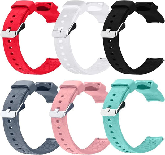 FitTurn 6PACK Silicone Quick Release Wristband Replacement Sports Straps Bracelet Watch Band Women Men Strap with Quick Release Pins for MASvvpi ip 68 Smart Watch for Women Men 2023 Fitness Tracker
