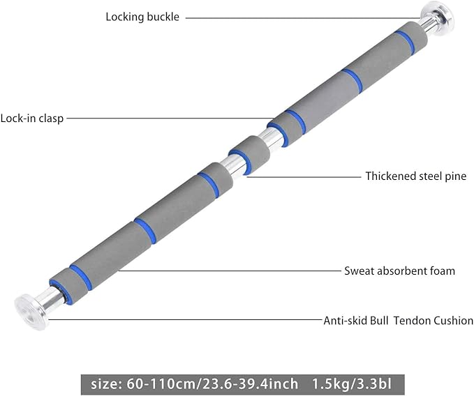Adjustable 60~100cm / 80~130cm Pull Up Bar Chin 200KG Load