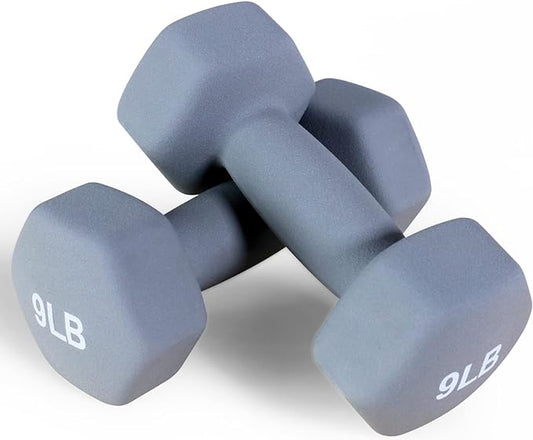 Neoprene Dumbbell Hand Weights, Anti-Slip, Anti-roll, Hex Shape Colorful, Pair or Set with Stand