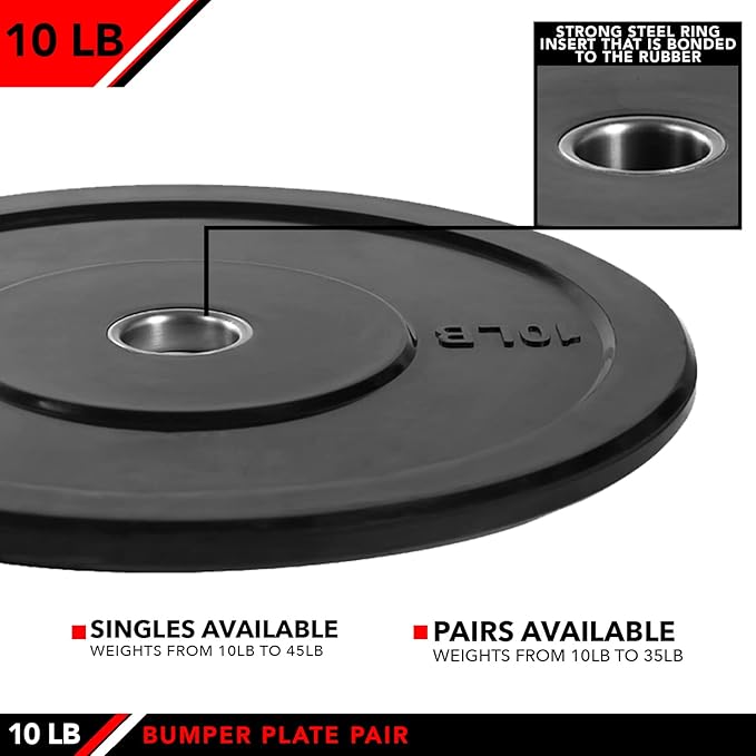 JFIT Olympic 2" Cast Iron Grip Plate OR 2" Rubber Bumper Plates for Barbell - Singles OR Pairs - 6 Weights Available (2.5lbs to 45lbs) Plates for Strength Training, Weightlifting, Bodybuilding