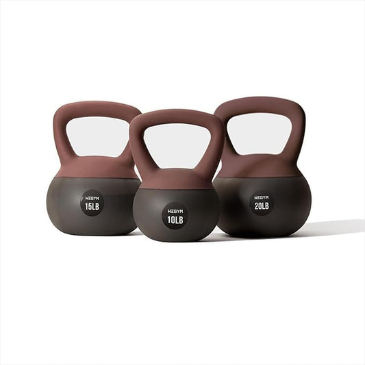 Soft Kettlebells with Cushioned Impact-Resistant Base and Anti-Slip