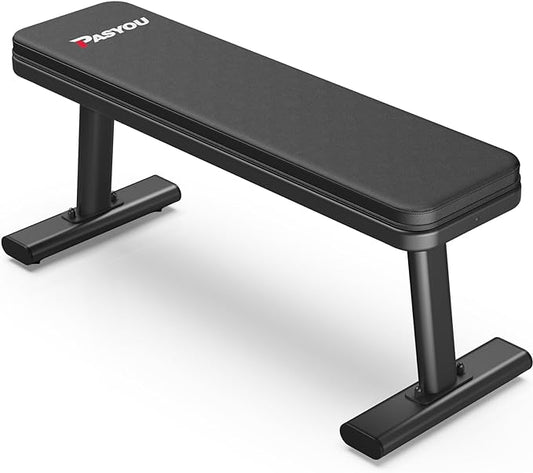 PASYOU Flat Weight Bench Workout Bench Max Load 1450LBS/660KG Strength (Model:PW100)