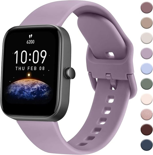 AK Band for Amazfit GTS 4 / GTS 4 Mini / GTS 3 / GTS 2 / GTS 2e / GTS 2 mini / GTS / GTR mini Bands, 20mm Soft Replacement Sport Strap for Amazfit Bip 3 / Bip 3 Pro / Bip U Pro / Bip / Bip Lite / Bip S / Bip S lite / Bip U Smart Watch Women Men