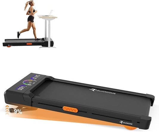 Walking Pad Treadmill with 9% 9-Level Auto Incline Compact Quiet Wide Under Desk Treadmill Incline Large LED Display Remote Control 300LB Capacity Wheel for Home Walking Running Jogging Machine
