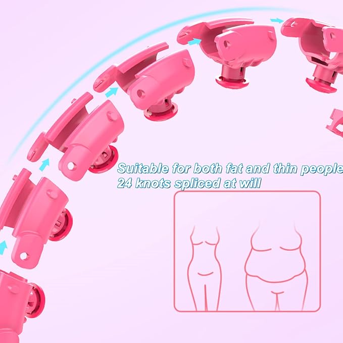 Smart Weighted Hula Exercise Hoop Massage Non-Fall Infinity Hoop 24 Detachable