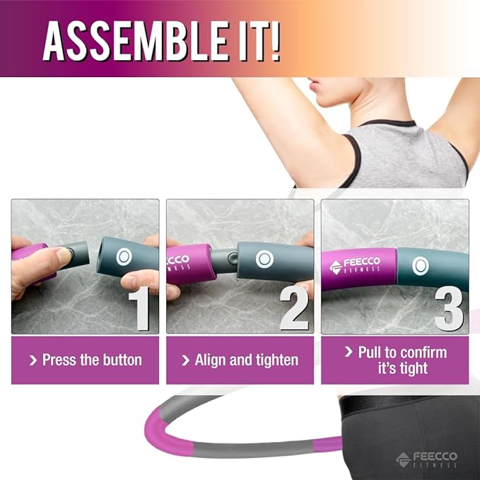 FEECCO Weighted Fitness Hoop 8 Detachable