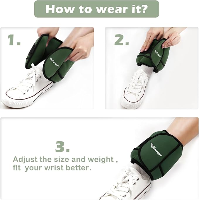 Vivitory Adjustable Ankle Weights for Women & Men 2 to 10 Lbs,