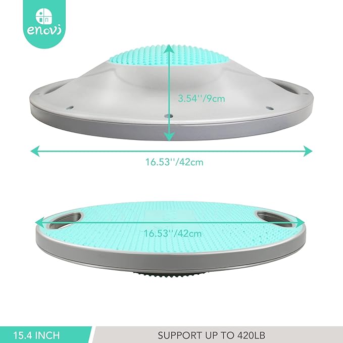 Turquoise Balance Board, Wobble Board, For Standing Desk, Physical Therapy and Core Training, Home Gym, 360° Rotation Non-Skid Balance Trainer