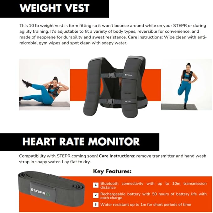 Ultimate Accessory Pack - 10 lb. Weighted Vest for Women & Men, Resistance Bands, Booty Workout Bands, Heart Rate Monitor - Elevate Your Training Experience