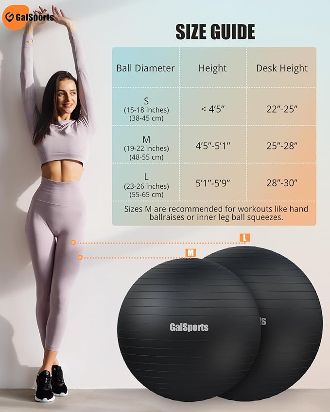 GalSports Yoga Ball Exercise Ball for Working Out