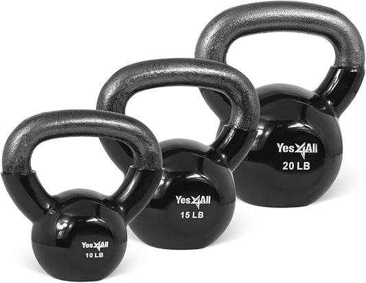 Yes4All Combo Kettlebells Vinyl Coated Weight Sets Great