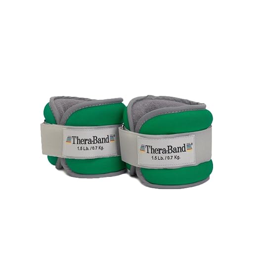 THERABAND Ankle Weights, Comfort Fit Wrist & Ankle Cuff Weight Set, Adjustable Walking Weights for Cardio, Home Workout, Ankle Strengthening & Physical Therapy, Green 1.5 lb. Each, Set of 2, 3 Pounds