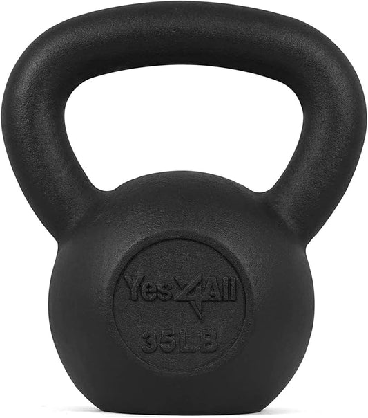 Yes4All Kettlebell Adjustable/Cast Iron/Protective Base Solid Smooth