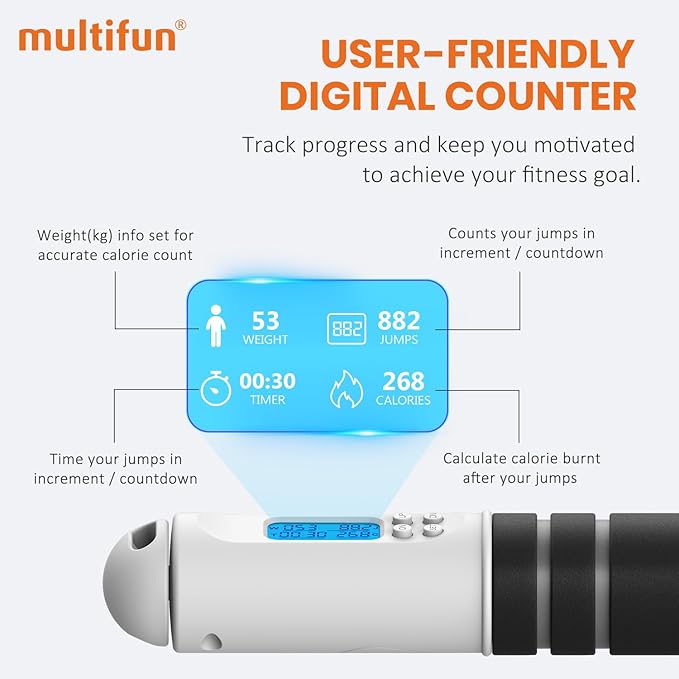 Jump Rope, multifun Speed Skipping Rope with Calorie
