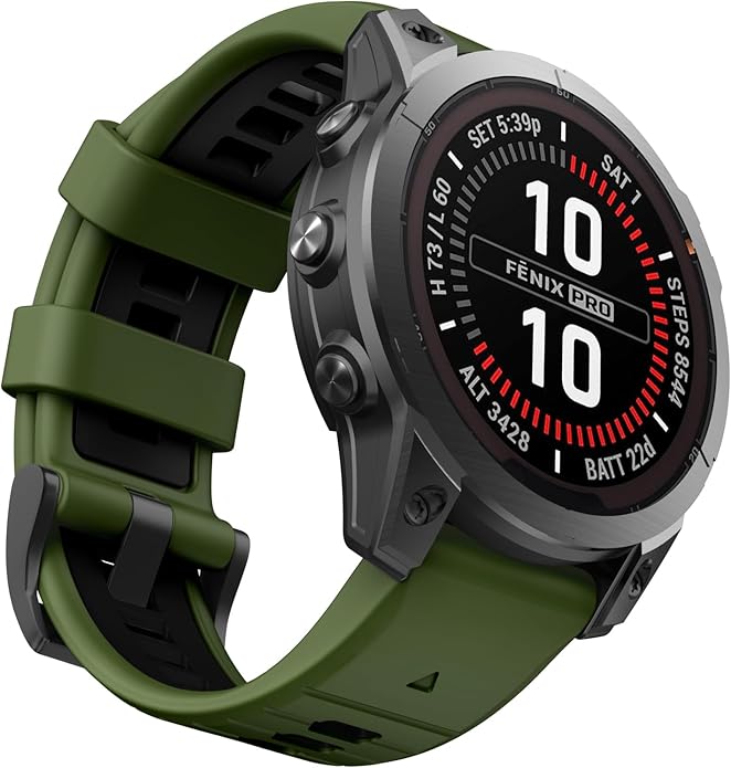 OVERSTEP Compatible with Fenix 7X Bands, 26mm Width Soft Silicone Replacement Strap for Fenix 7X Pro/Fenix 6X/ Fenix 5X/ Fenix 3 Smartwatch