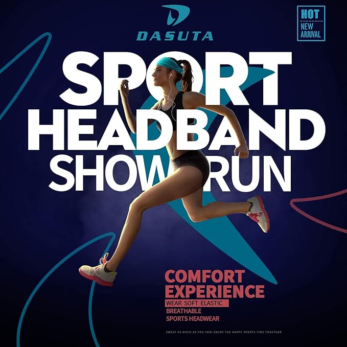 Workout Headbands for Women Sports Sweatbands Yoga Hairbands for Fitness Elastic Athletic Non Slip Wicking Headscarf for Men Womens and Girls 10 PCS (Style 4-10 Color)