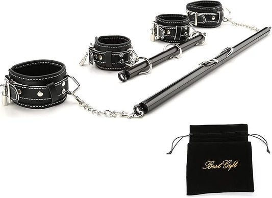 EXREIZST Adjustable Expandable 2 Silver Spreader Bar Set