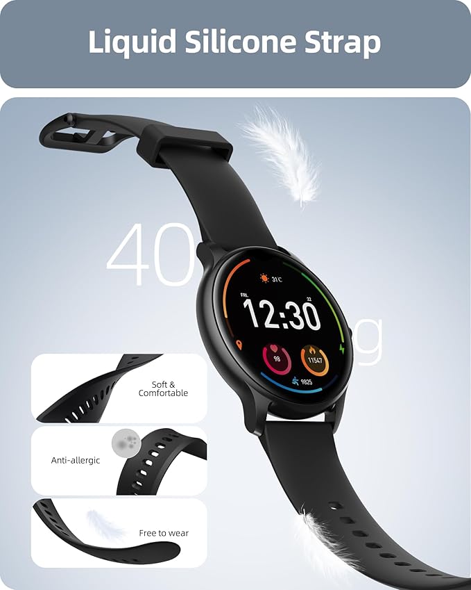 Parsonver Fitness Tracker Bundle with Round Smart Watch, 2-Pack