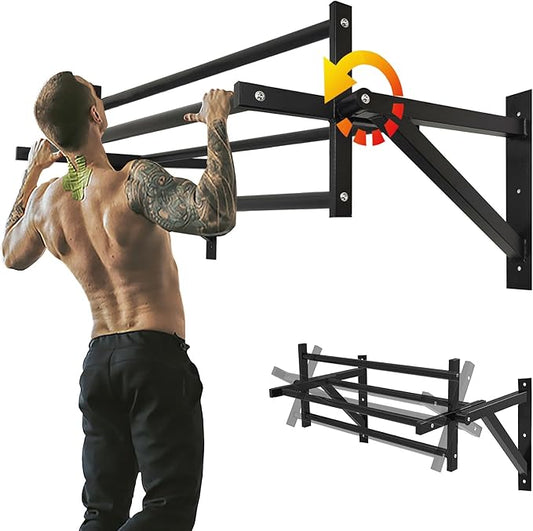 BESTHLS Wall Mounted Pull Up Bar and Dip Station 440 Lbs